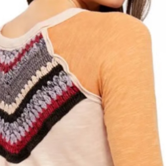 Free People We The Free Spring Bound Crochet Panel Shirt - Picture 5 of 8